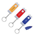 Plastic LED Flashlight Key Ring and Hidden Pen Underneath